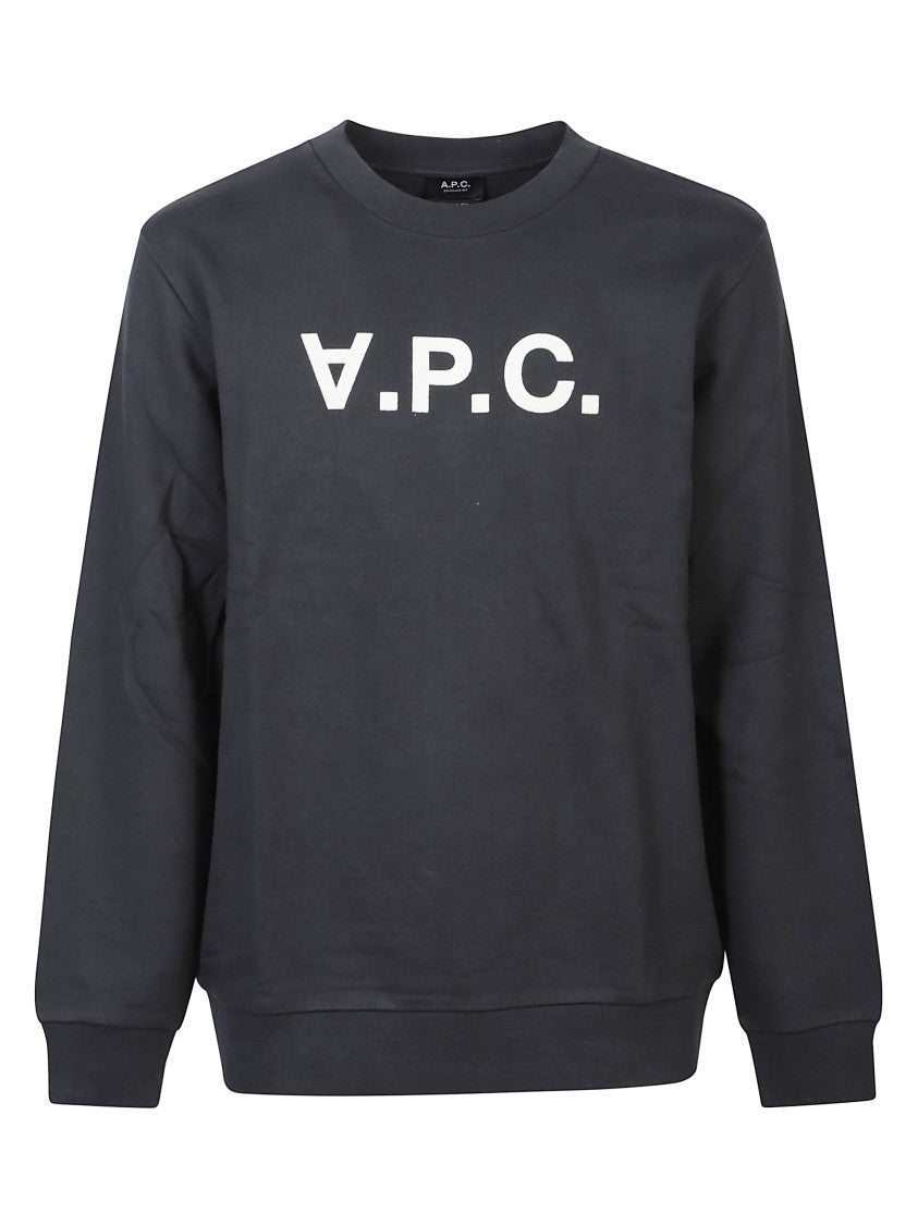 A.P.C. Black Minimalist Logo Cotton Sweatshirt