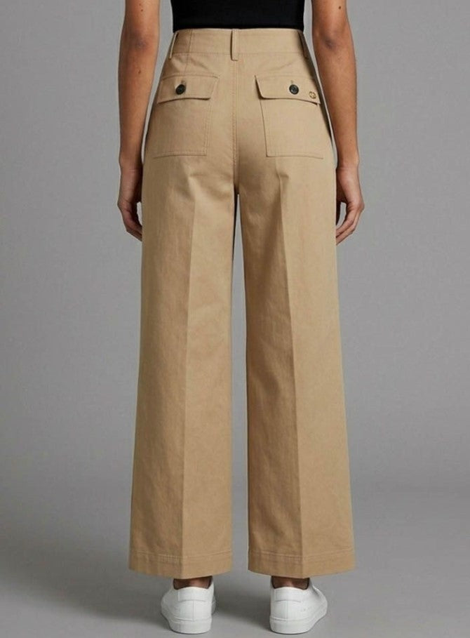 Liu Jo Wide-Leg Chino Trousers With Flap Pocket Design