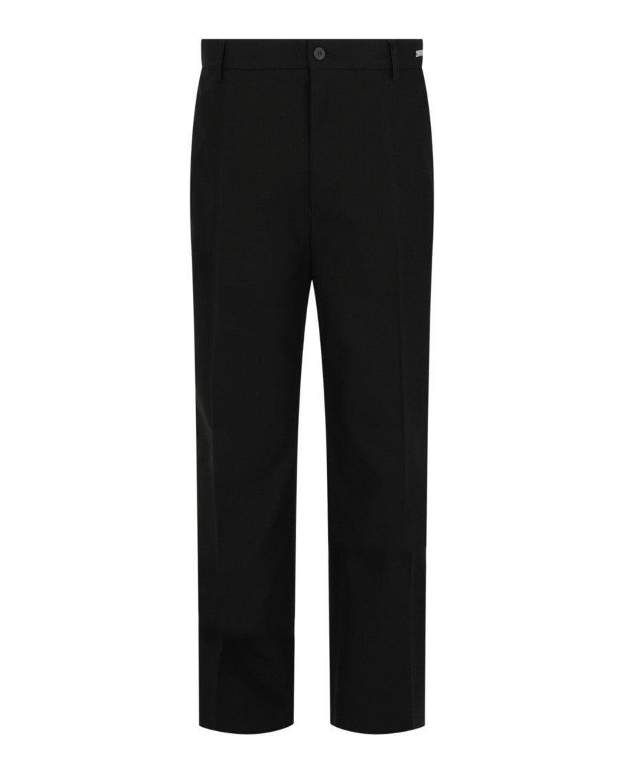 Ferragamo Flared Cotton Chino Trousers With Pressed Crease