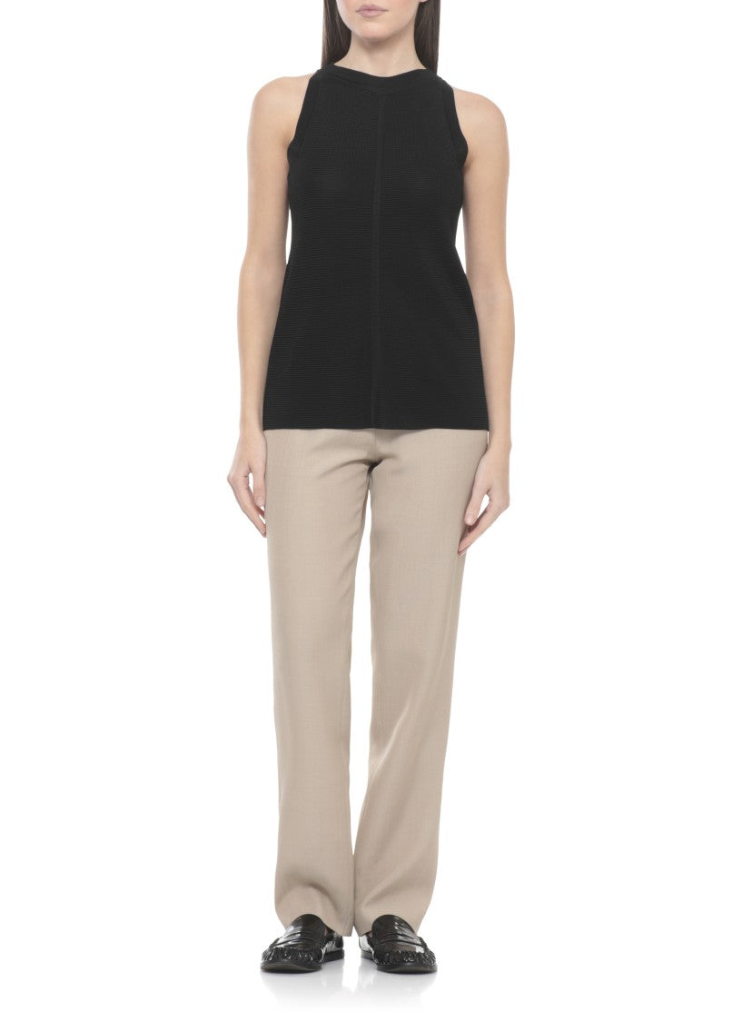 Loulou De Saison Beige Scot Viscose Straight-Leg Pants