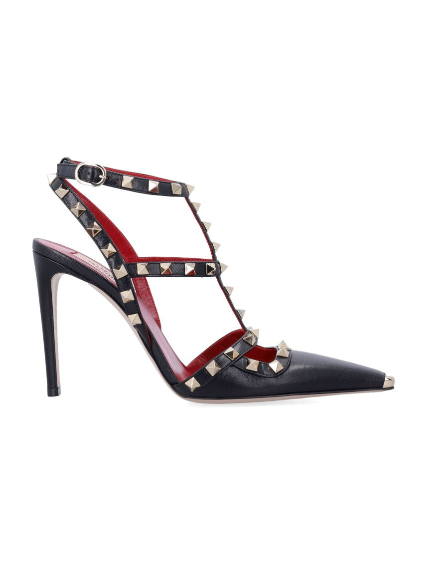 Valentino Garavani New Rockstud Platinum Studded Leather Pumps