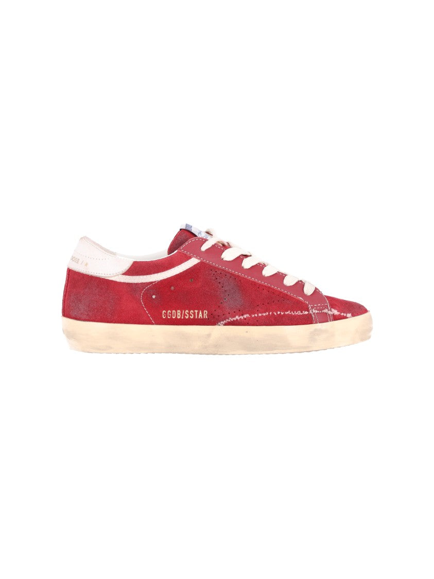 Golden Goose Low-Top Sneakers With Distressed Red Calf Leather