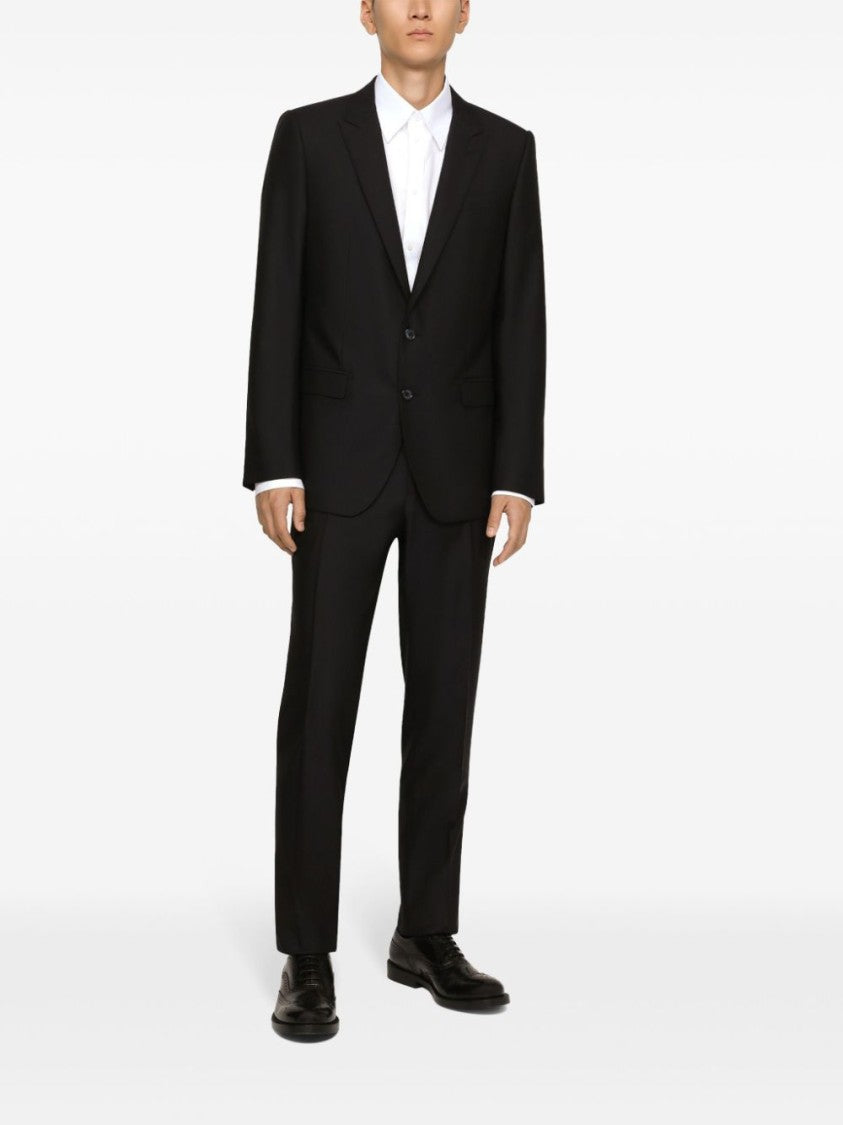 Dolce & Gabbana Tailored Black Suit With Notch Lapels And Straight-Cut Trousers