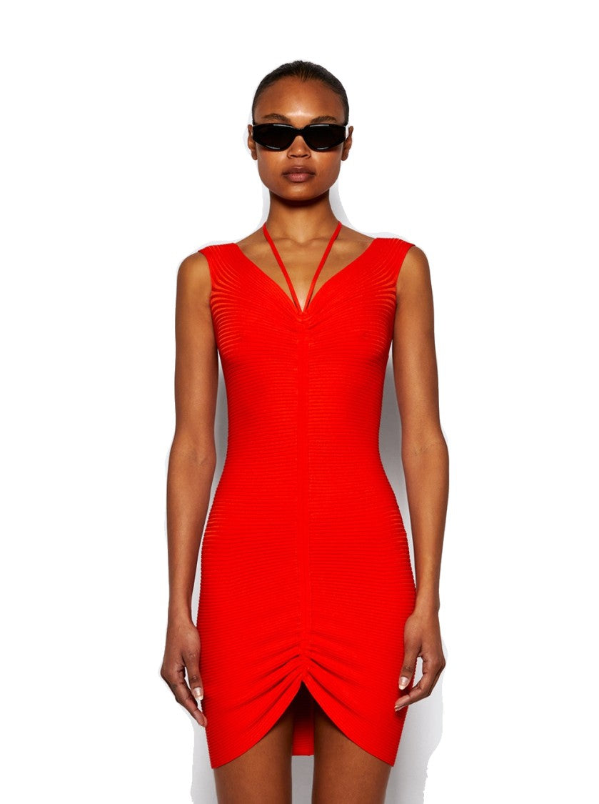 David Koma Off The Shoulder Mini Dress - Orange