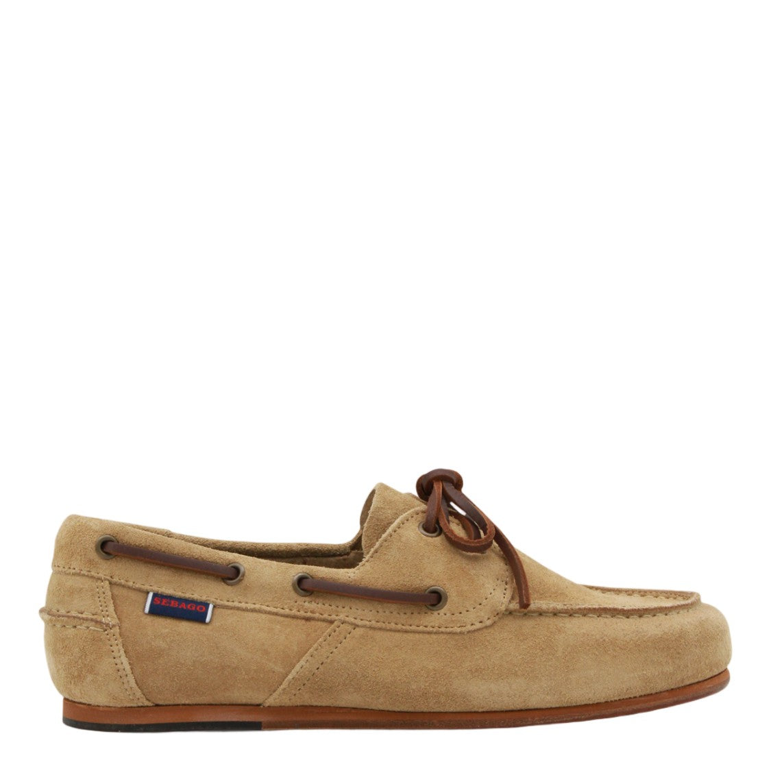 Sebago Moccasin-Style Flat Shoes With Leather Lace-Up Accents