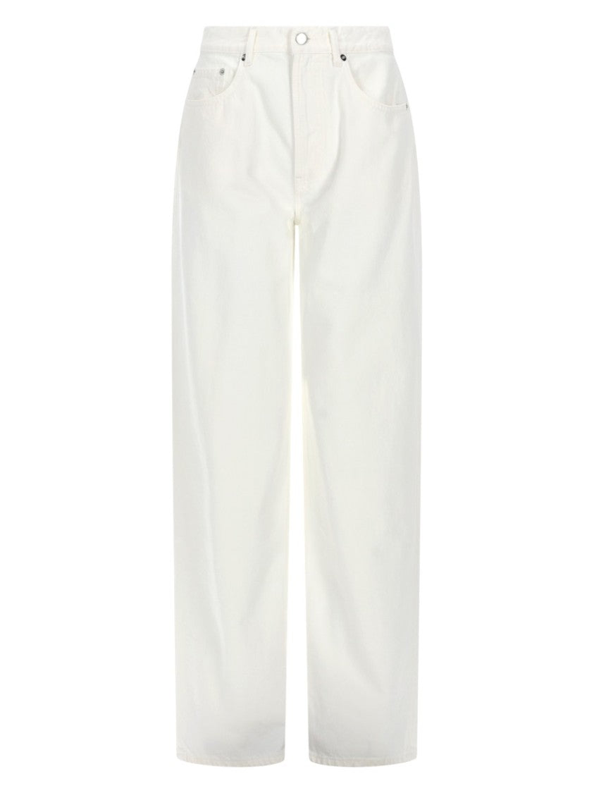 Loulou De Saison Neutral Samur Straight-Leg Cotton Jeans