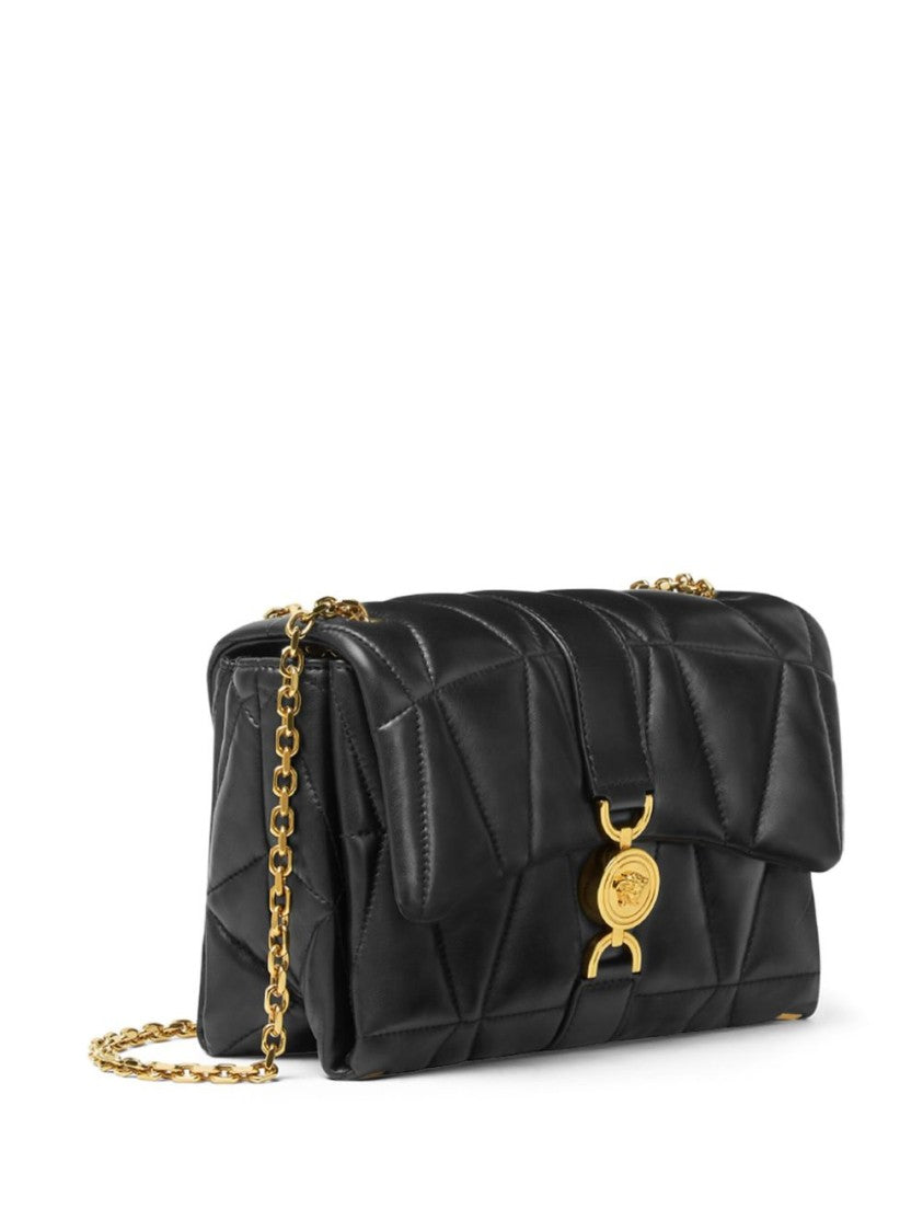 Versace Quilted Black Shoulder Bag