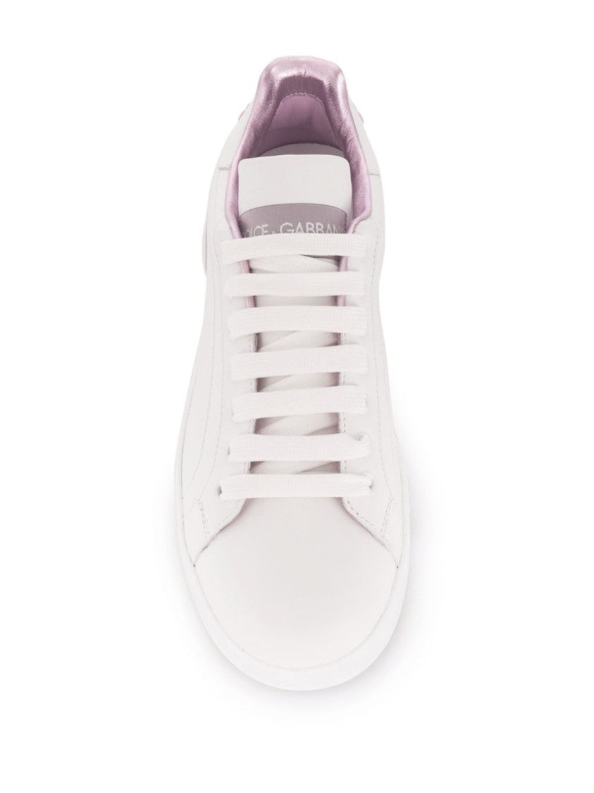 Dolce & Gabbana White And Pink Sneakers