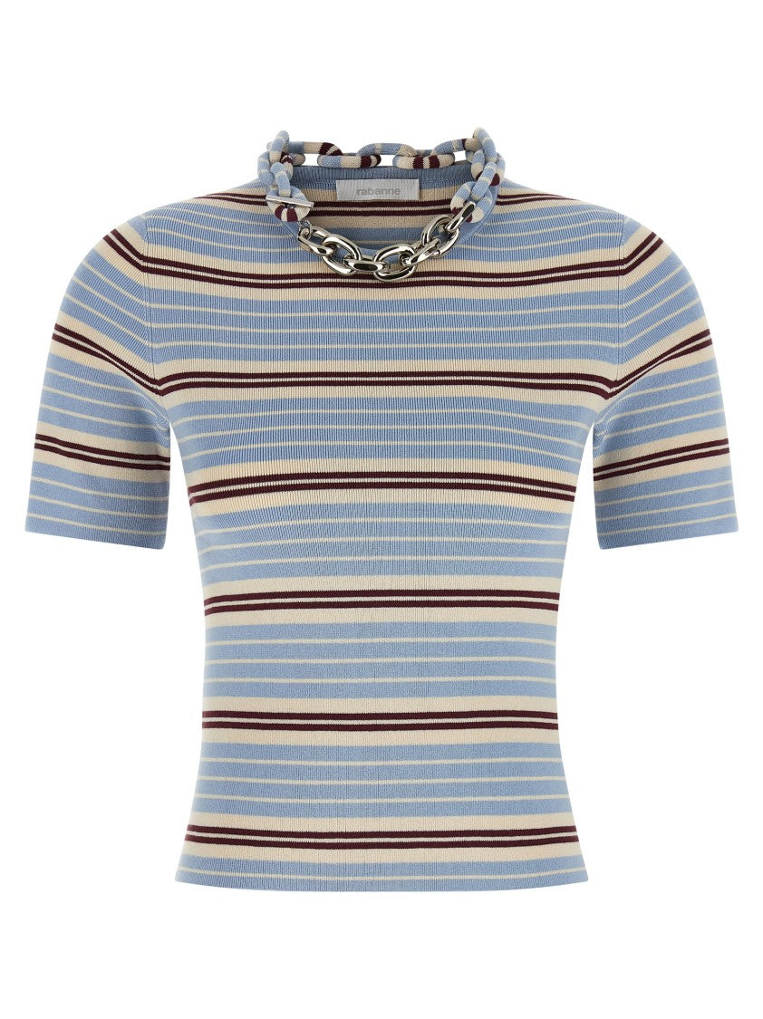 Paco Rabanne Micro Ribbed Cotton T-Shirt