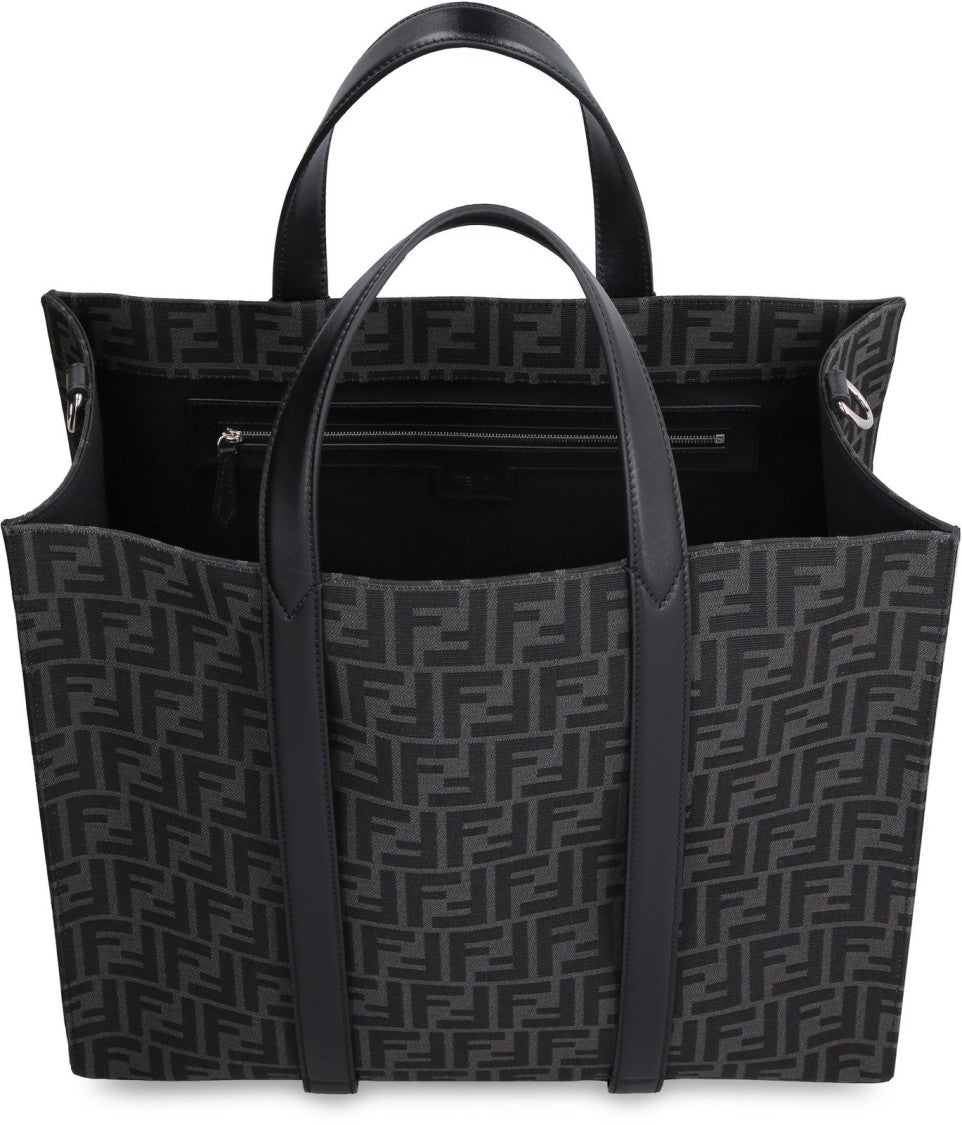 Fendi Structured Monogram Pattern Tote Bag