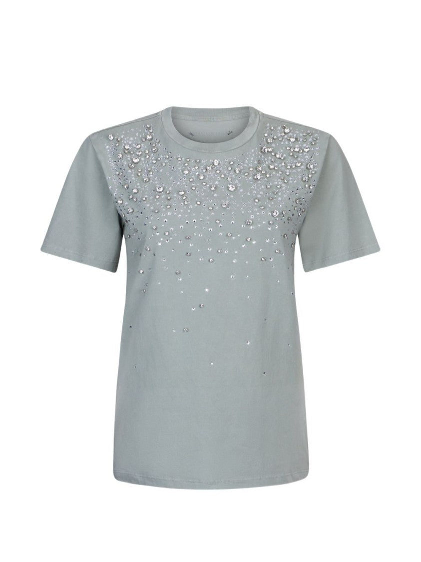 Liu Jo Light Grey Embellished Back Patch T-Shirt