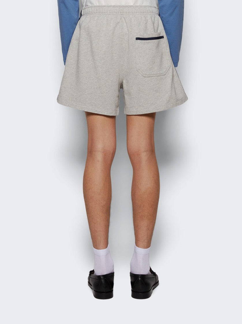 Bode Crew Side Stripe Sweat Shorts Heather Grey