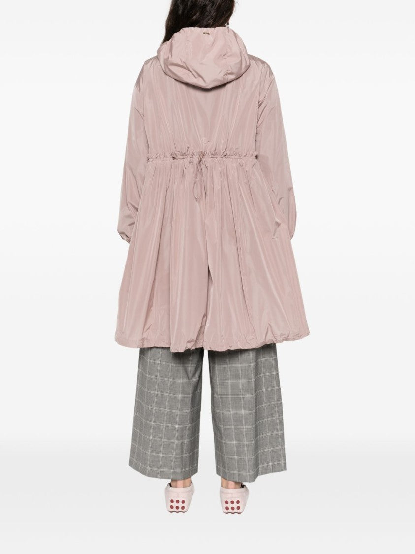 Herno Pink Ruffled Details Hooded Parka