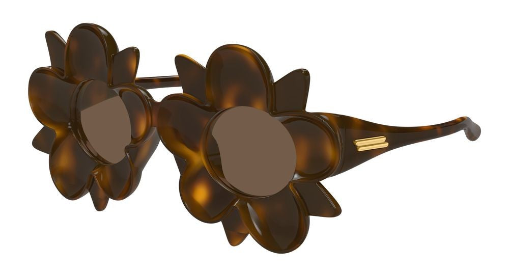 Bottega Veneta Bold Oversized Floral-Shaped Sunglasses With Tortoiseshell Frame