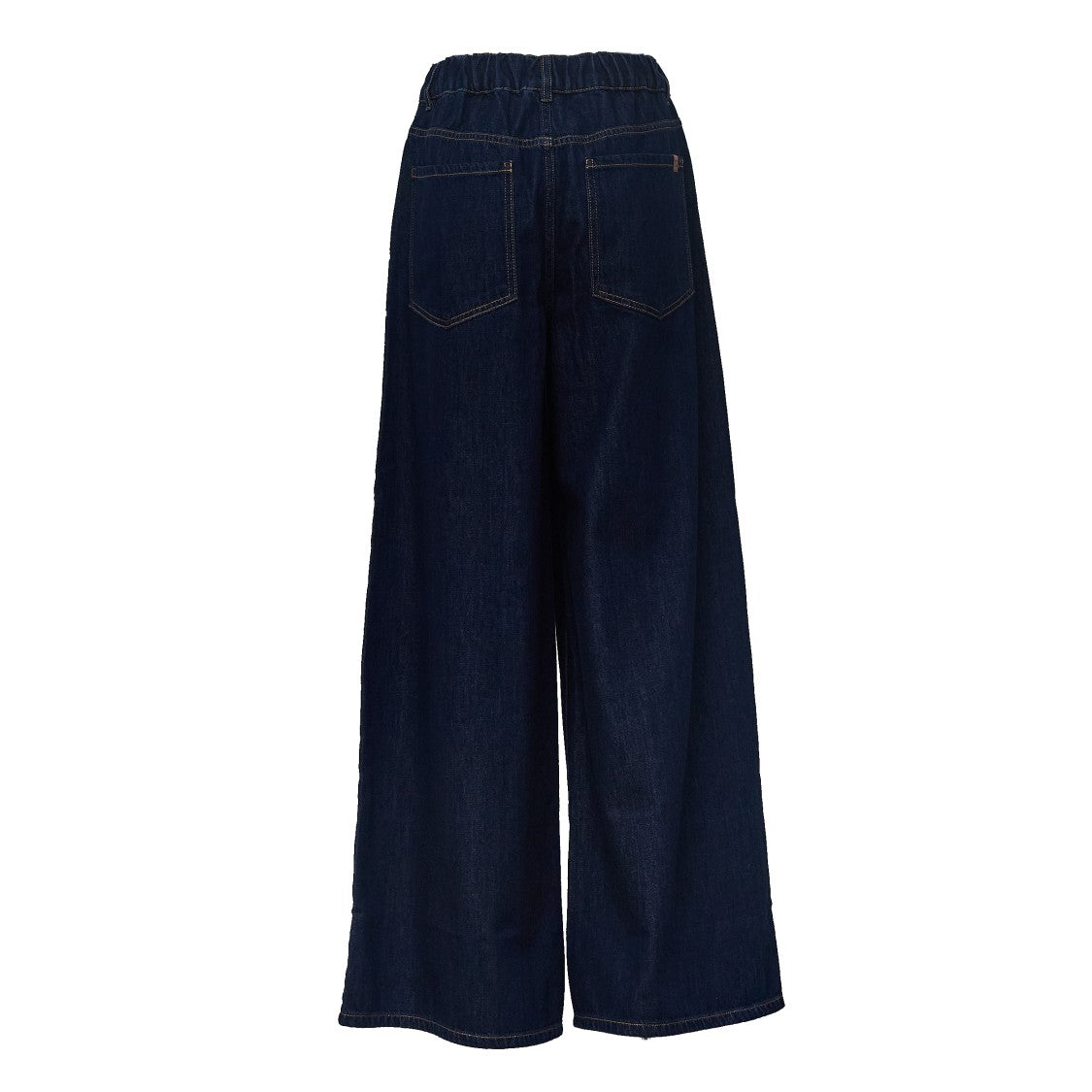 Max Mara Deep Indigo Wide-Leg Elastic-Waist Denim Jeans
