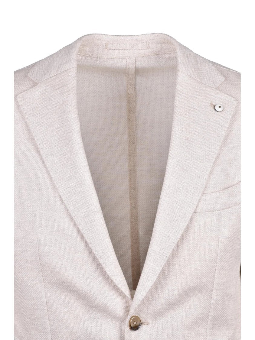 L.B.M. 1911 Beige Linen Cotton Blazer Jacket