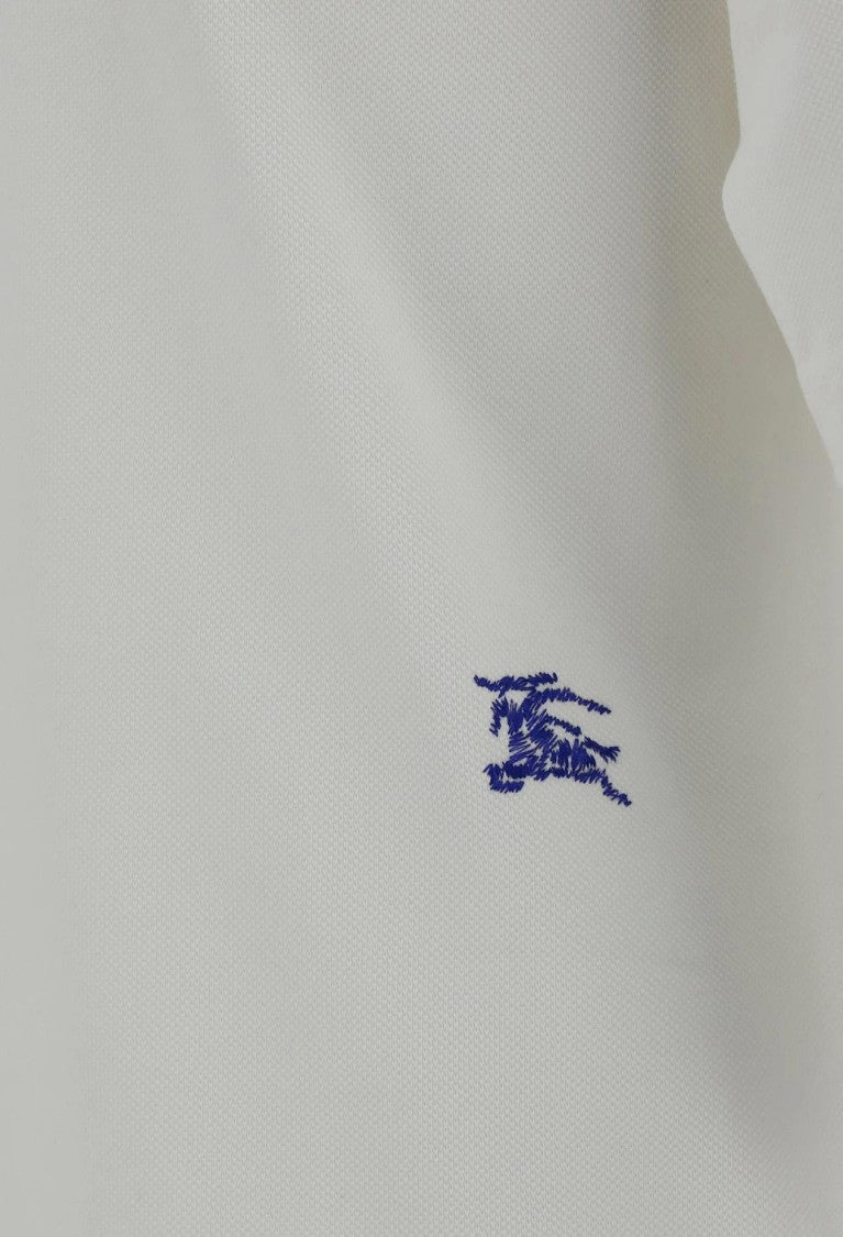 Burberry White Cotton Polo Shirt