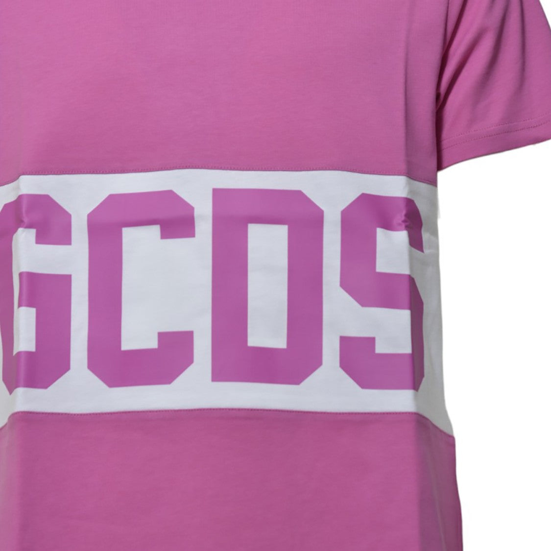 Gcds Pink Cotton Band Logo T-Shirt