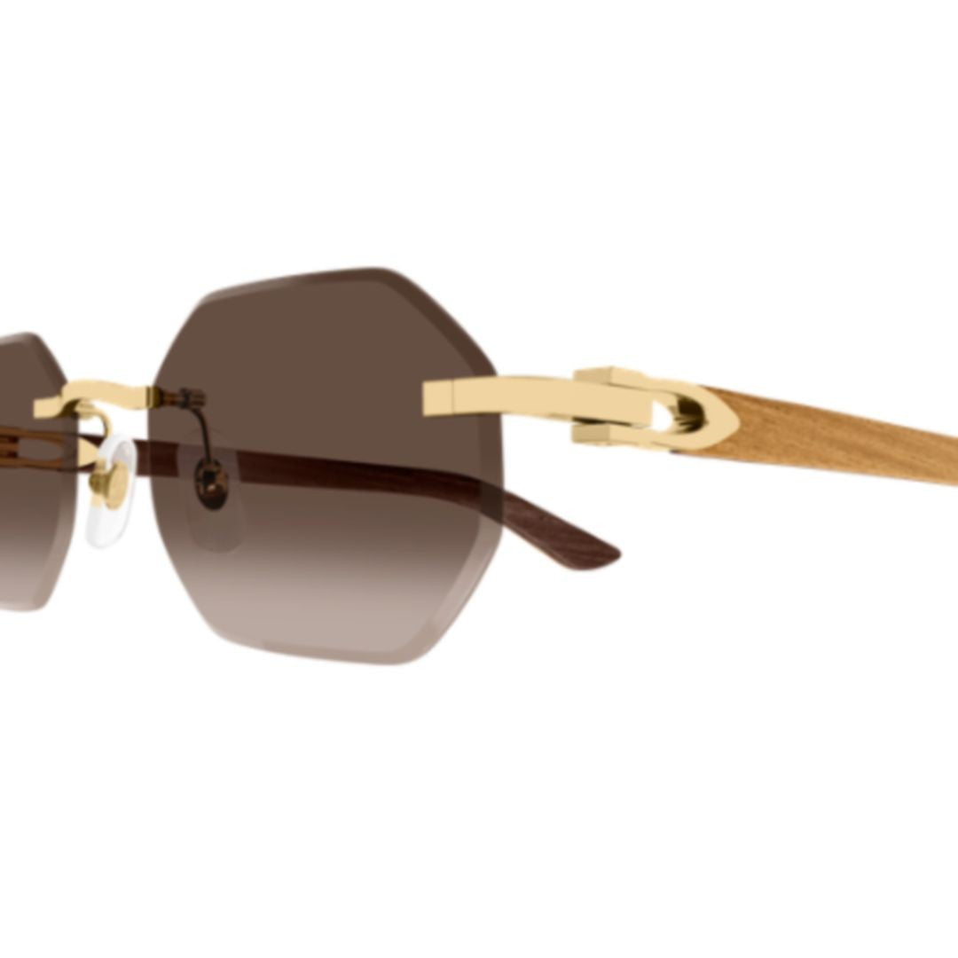 Cartier Octagonal Rimless Sunglasses With Gradient Lenses