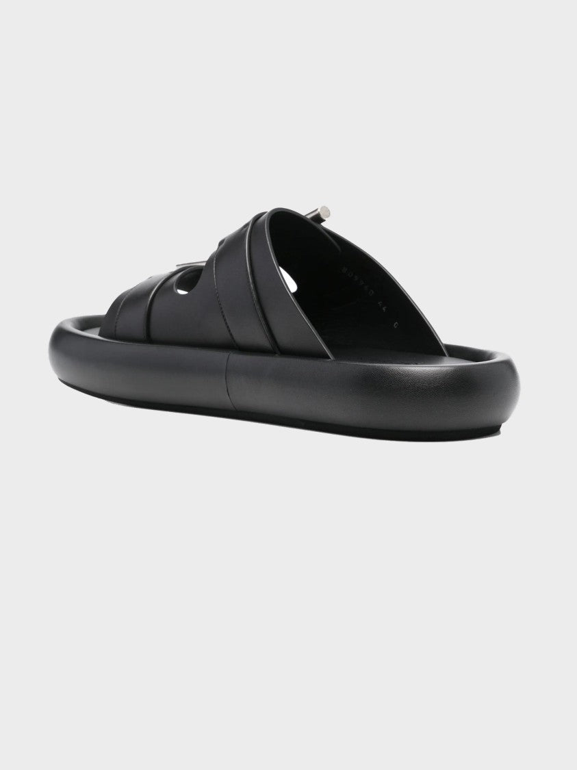Alexander Mcqueen Black Sandals With Bold Buckles
