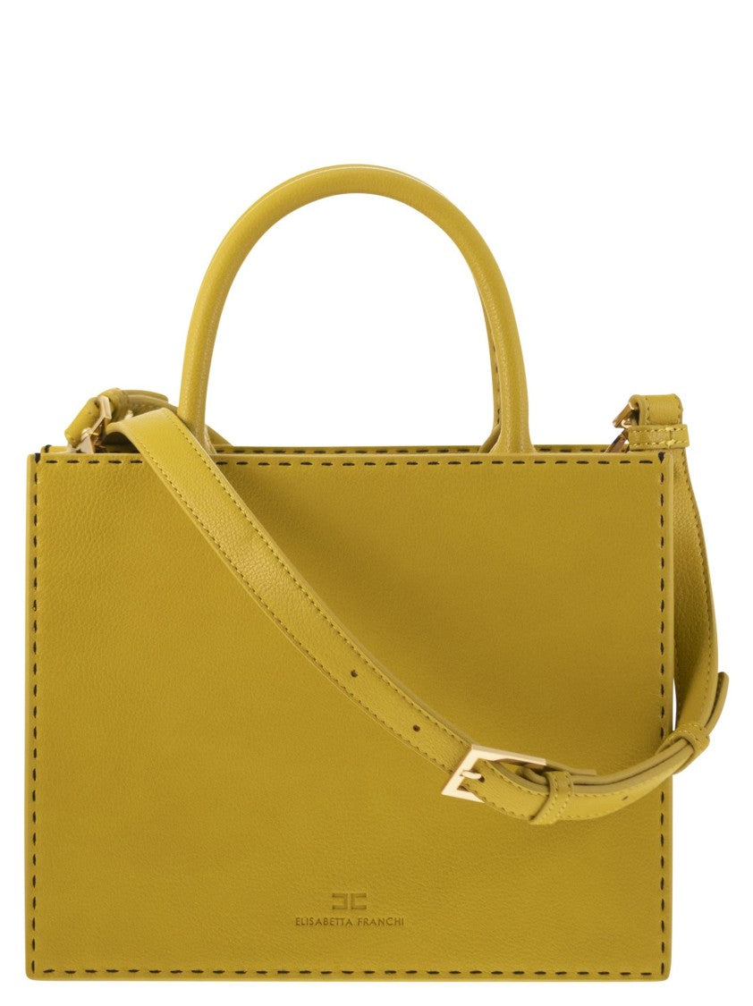 Elisabetta Franchi Small Tote With Contrast Stitching