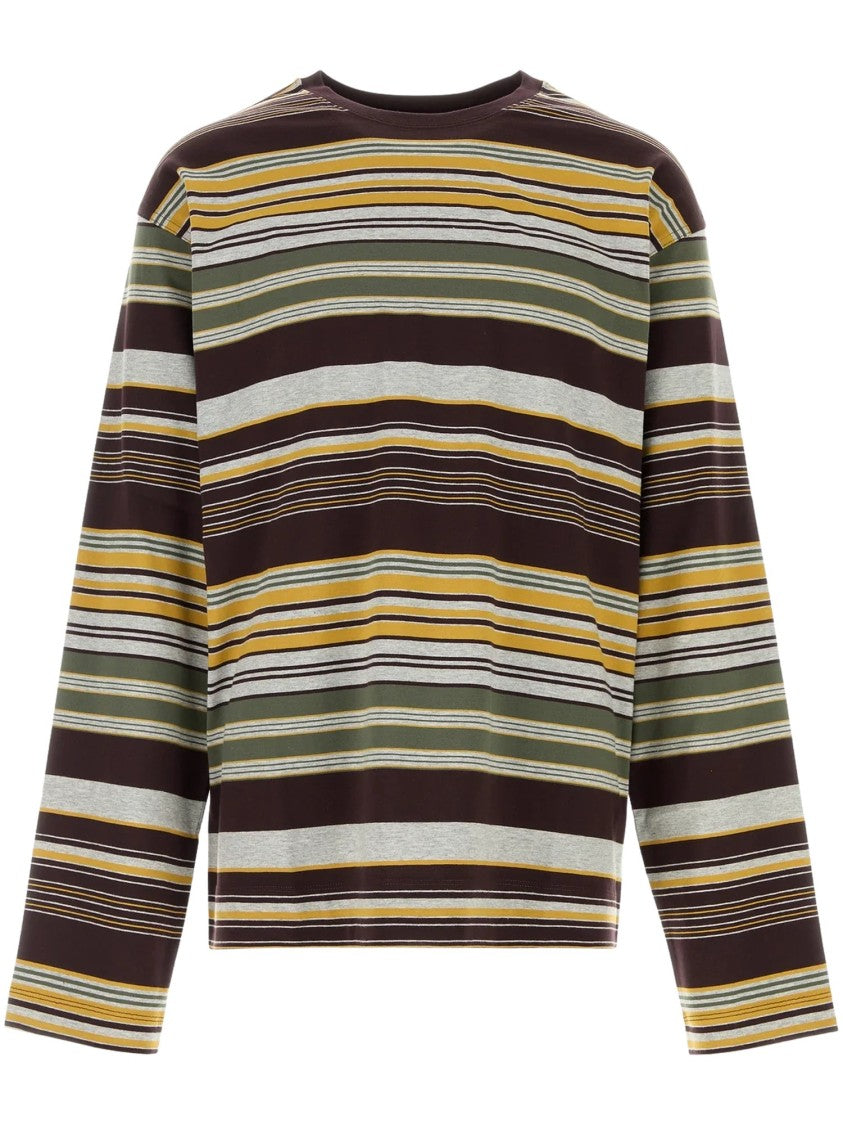 Dries Van Noten Striped Long-Sleeve Hember T-Shirt