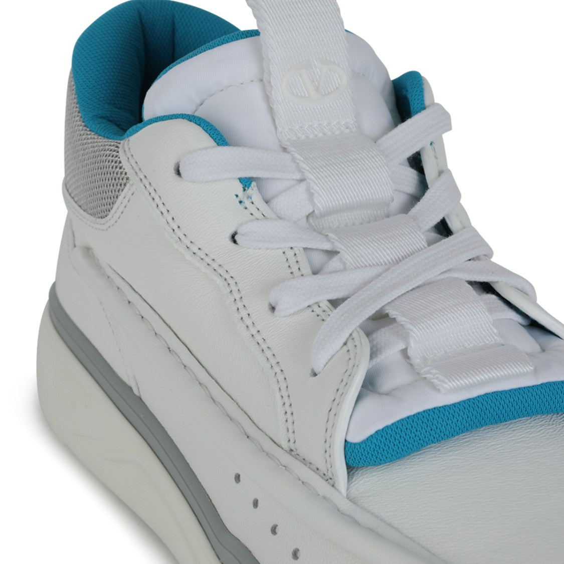 Valentino Garavani White Cotton Leather Sole Sneakers