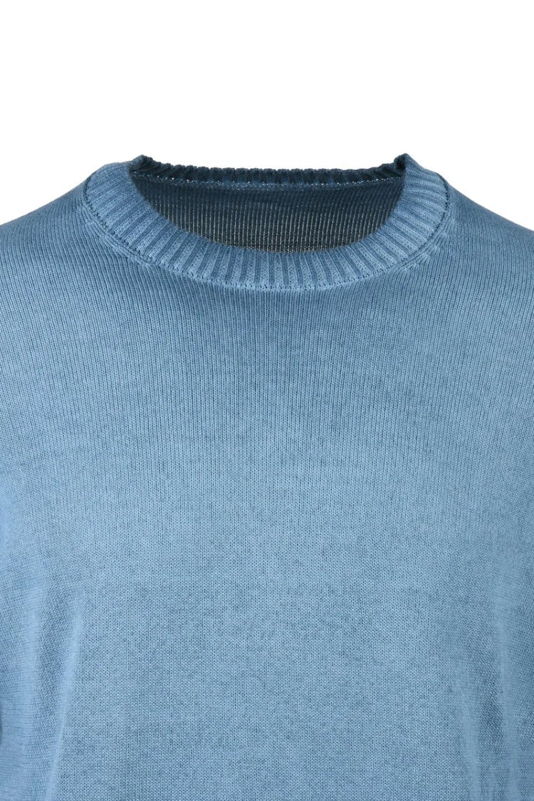 Luigi Gentile Cotton Crew Neck Sweater - Light Blue