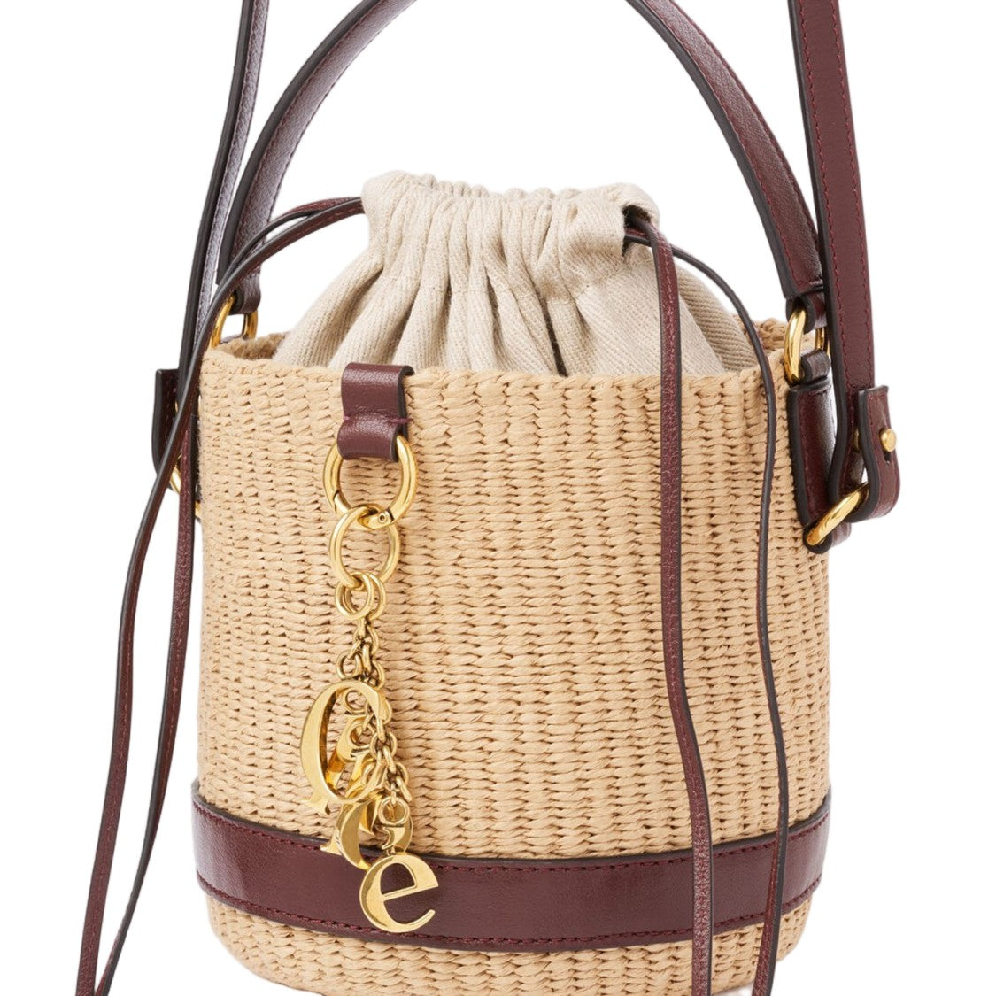 Chloé Raffia And Leather Bucket Bag