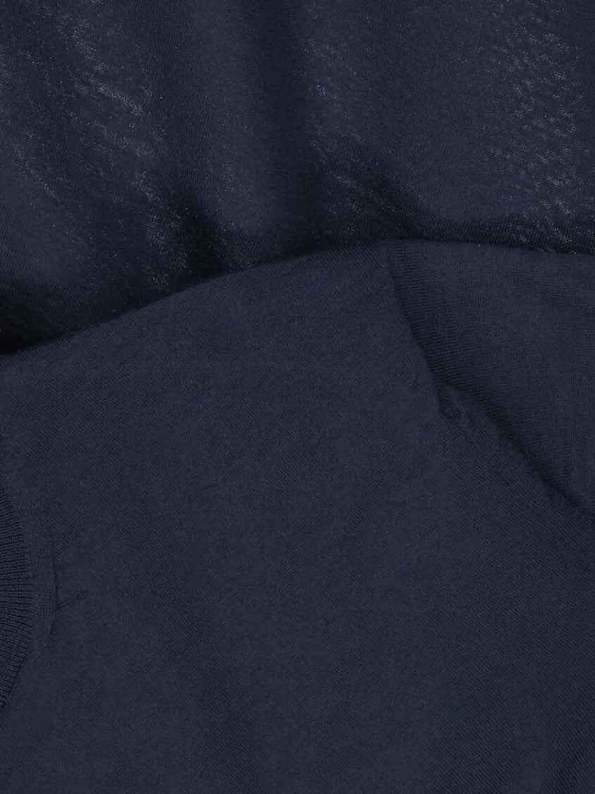 Zegna Wool Sweater Blue Navy Tone Knitted