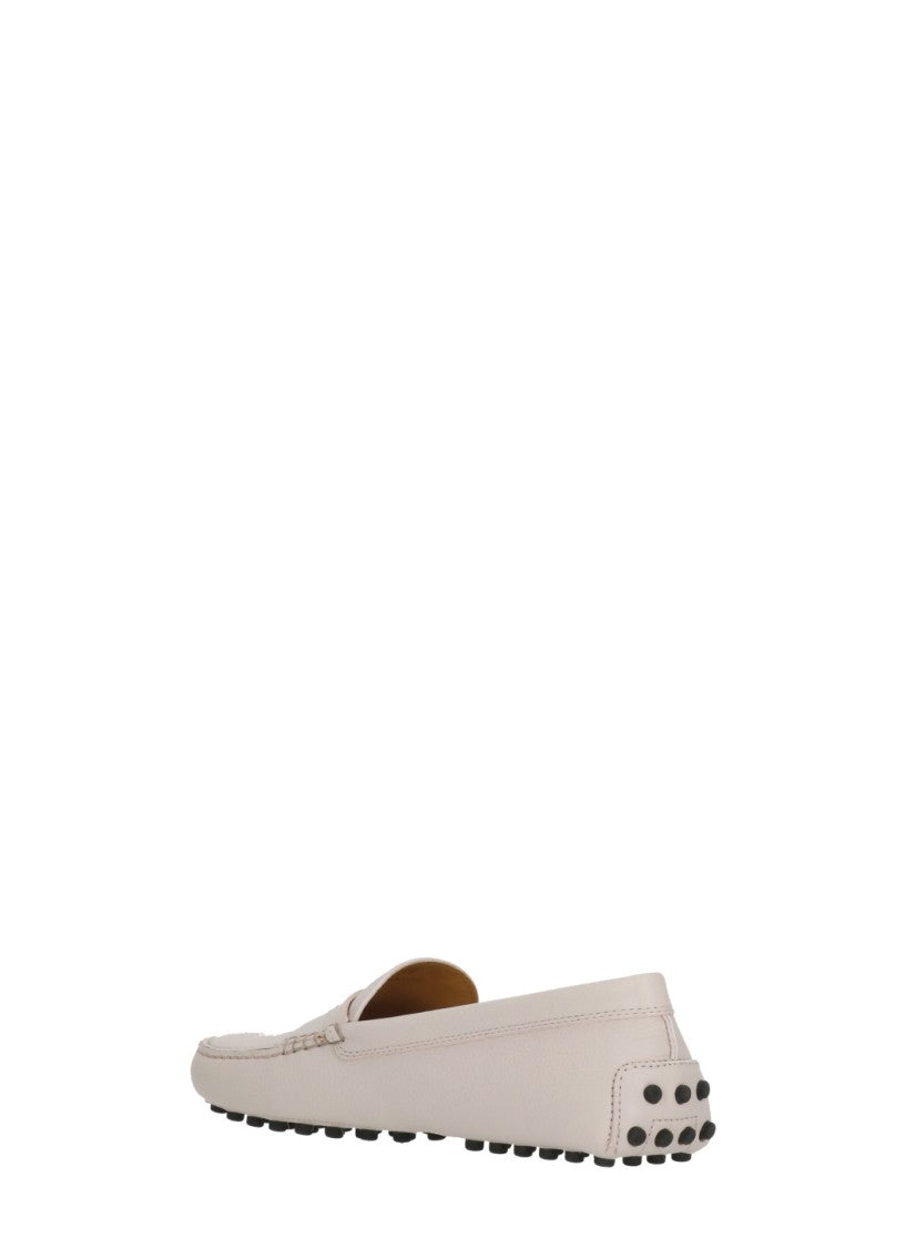 Tod's Pink Side Metal Logo Loafers