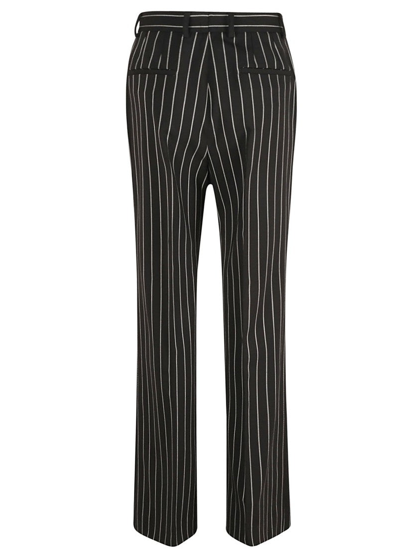 Dolce & Gabbana Tailored Black Trousers With Vertical Pinstripes