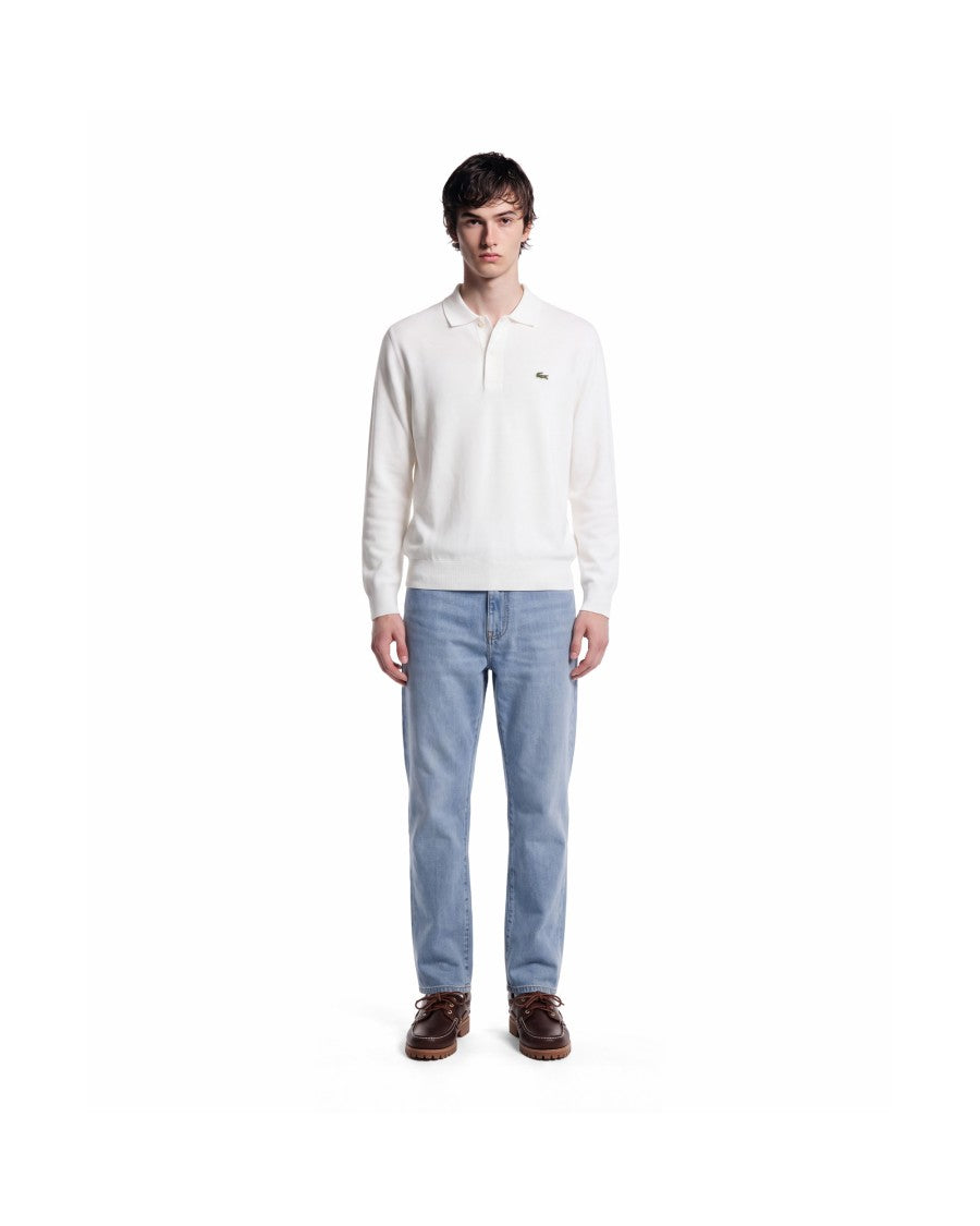 Lacoste Flour Moss Stitch Long-Sleeve Polo Shirt