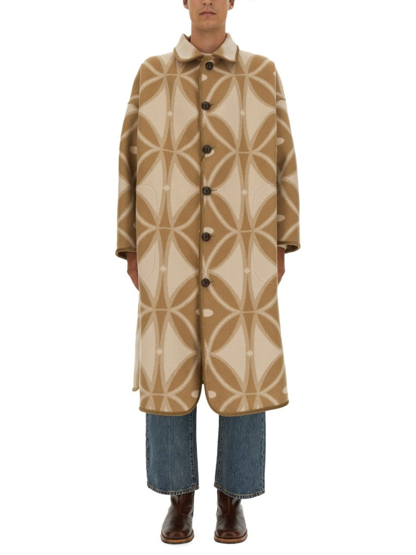 Etro Oversized Jacquard Pattern Wool Coat