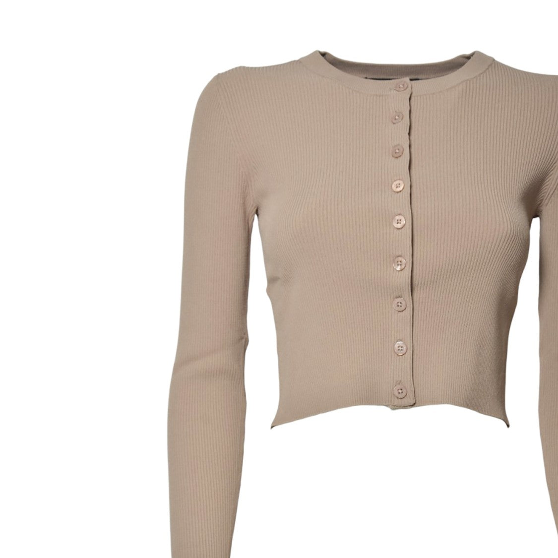 Max Mara Fitted Cropped Cardigan With Ribbed Texture