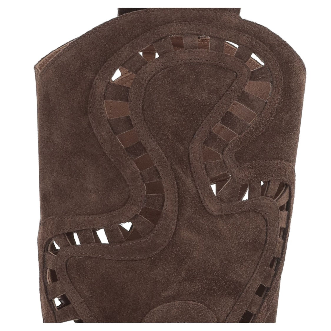 Sartore Mid-Calf Suede Boots With Intricate Cut-Out Design