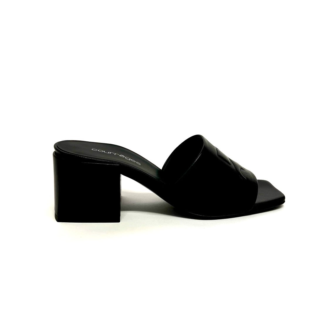 Courrèges Shadow Sandals In Black Leather