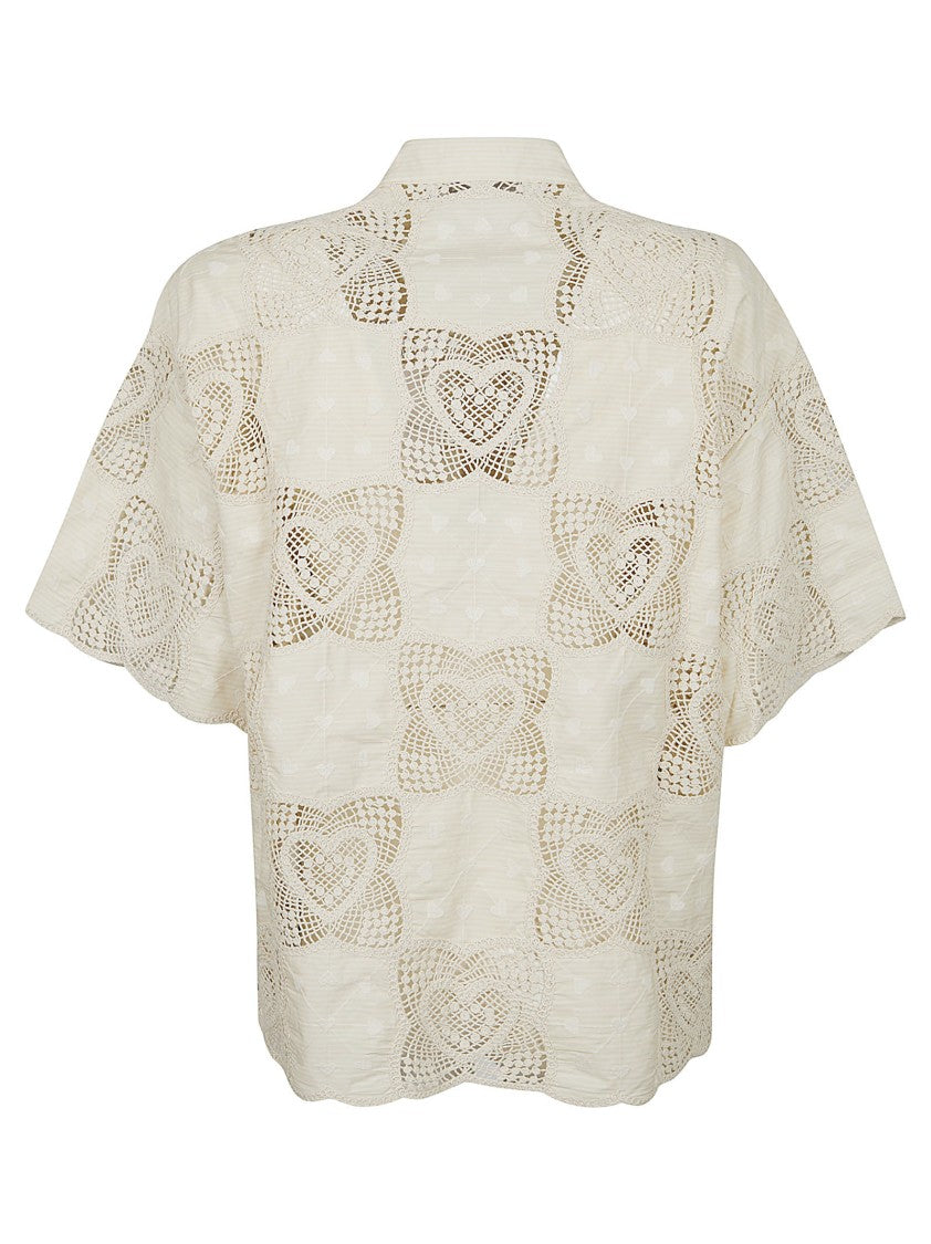 Zimmermann Scalloped Hem Lace Detail Shirt