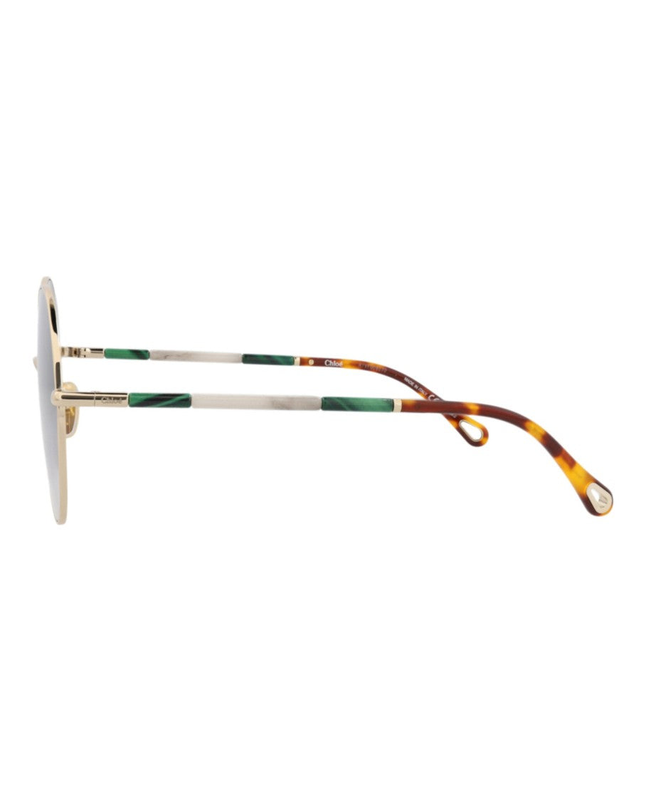 Chloé Round-Frame Metal Sunglasses