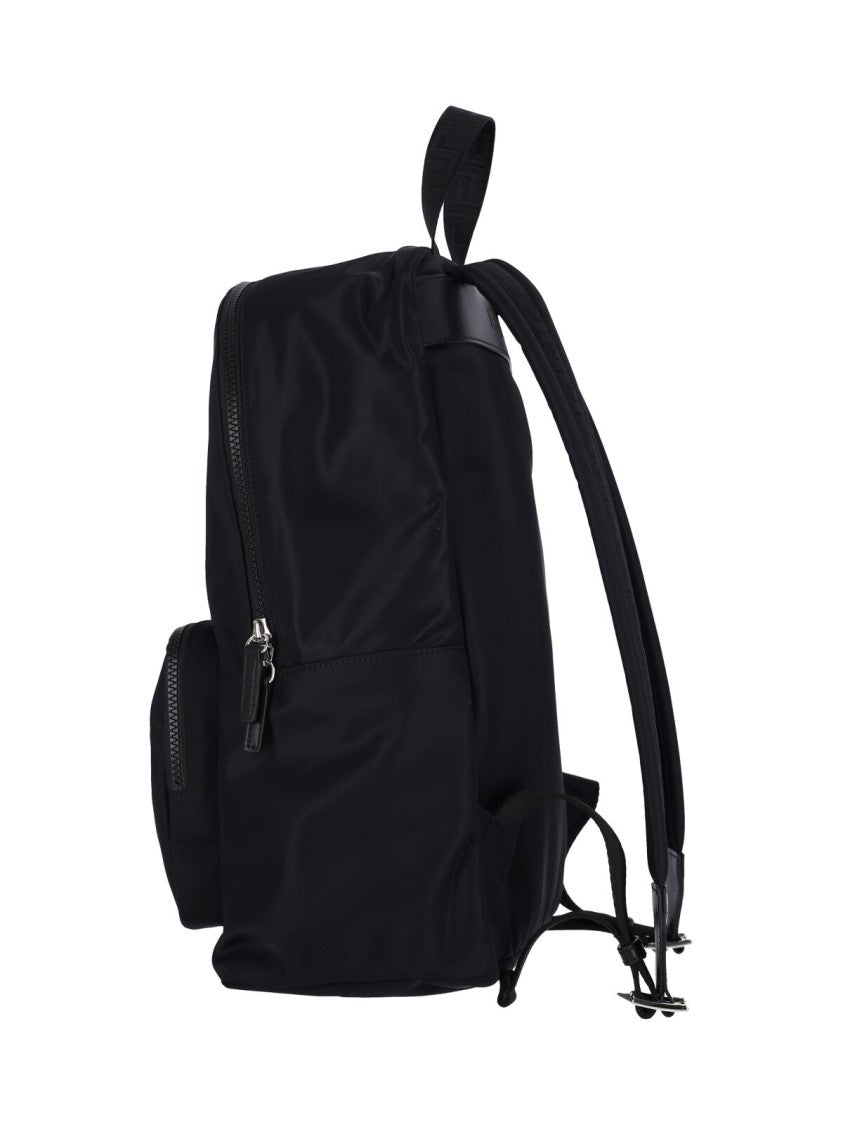 Versace "Medusa" Backpack, In Black Nylon, Handle