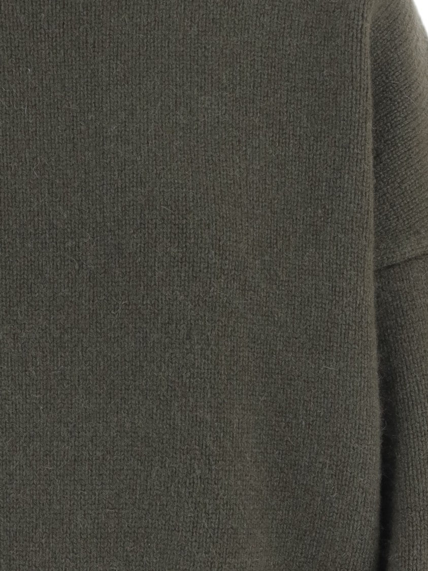 Arch4 Army Green Ribbed Cashmere Turtleneck Sweater