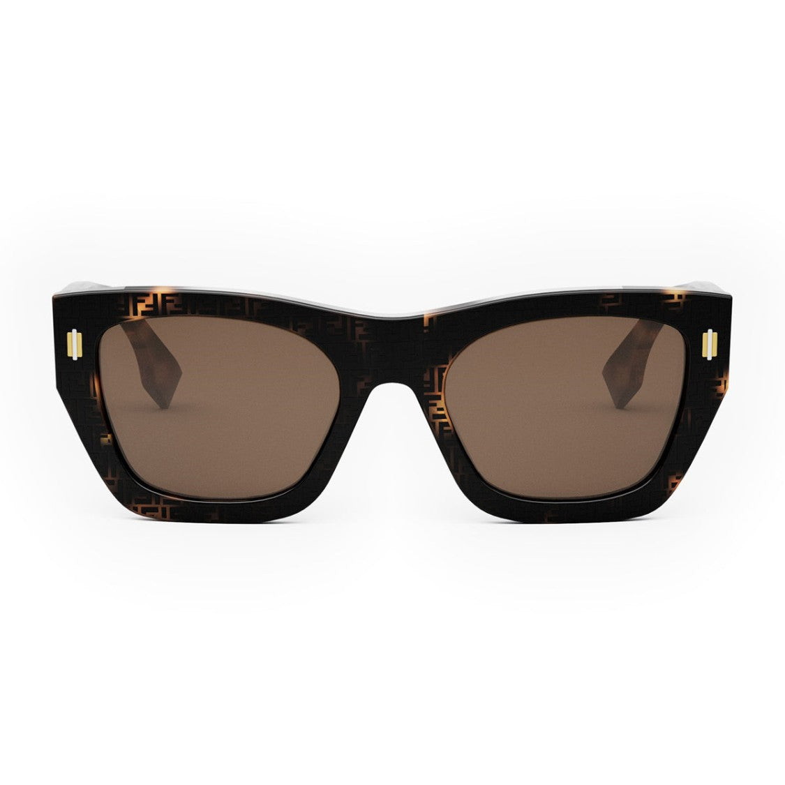 Fendi Havana Fe40100i Square Acetate Sunglasses
