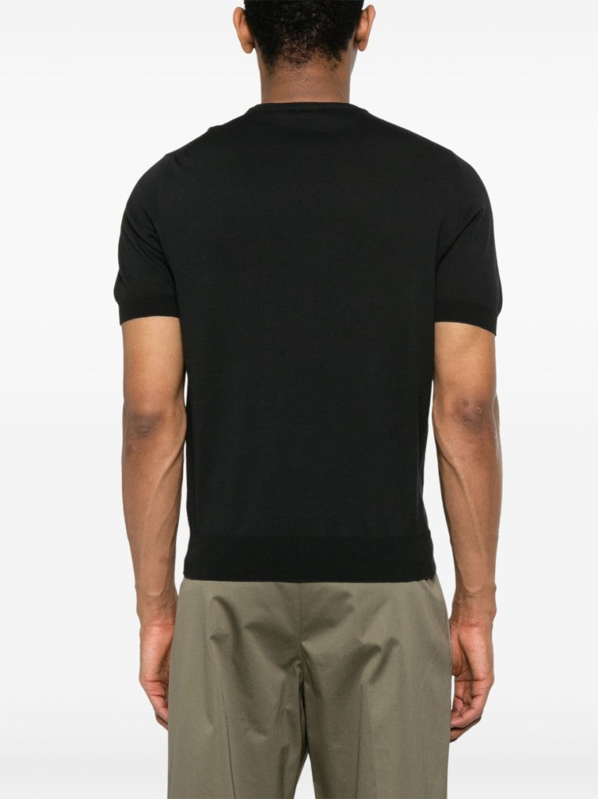 Barba Classic Black Barba T-Shirt With Crew Neckline