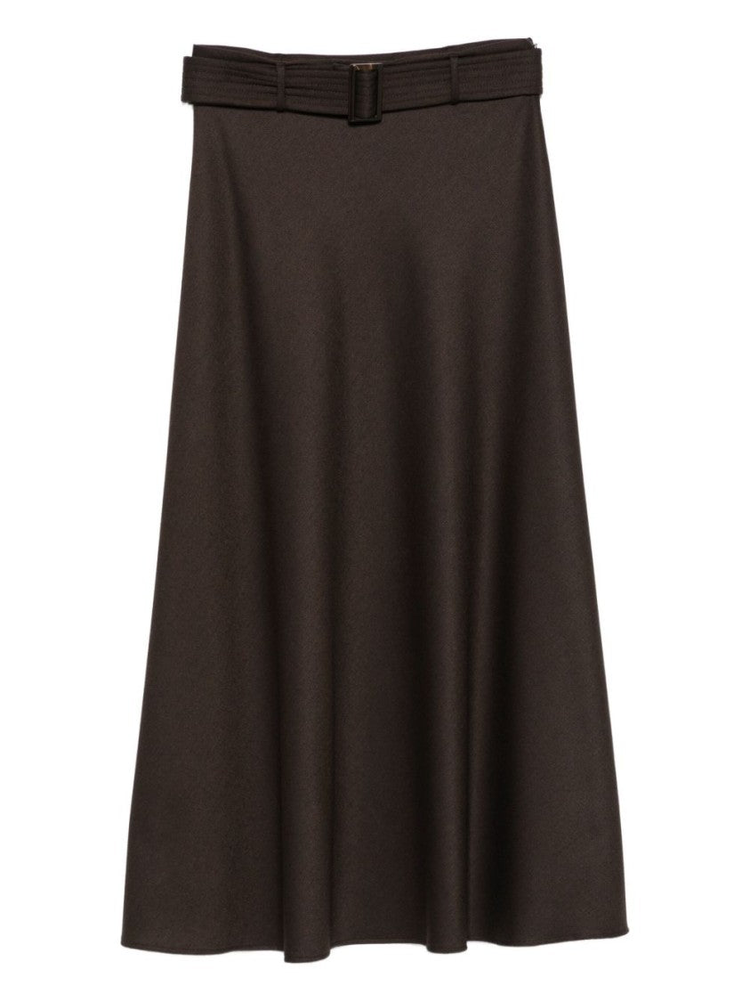 Dexterior Tailored A-Line Grey Skirt With Matching Belt