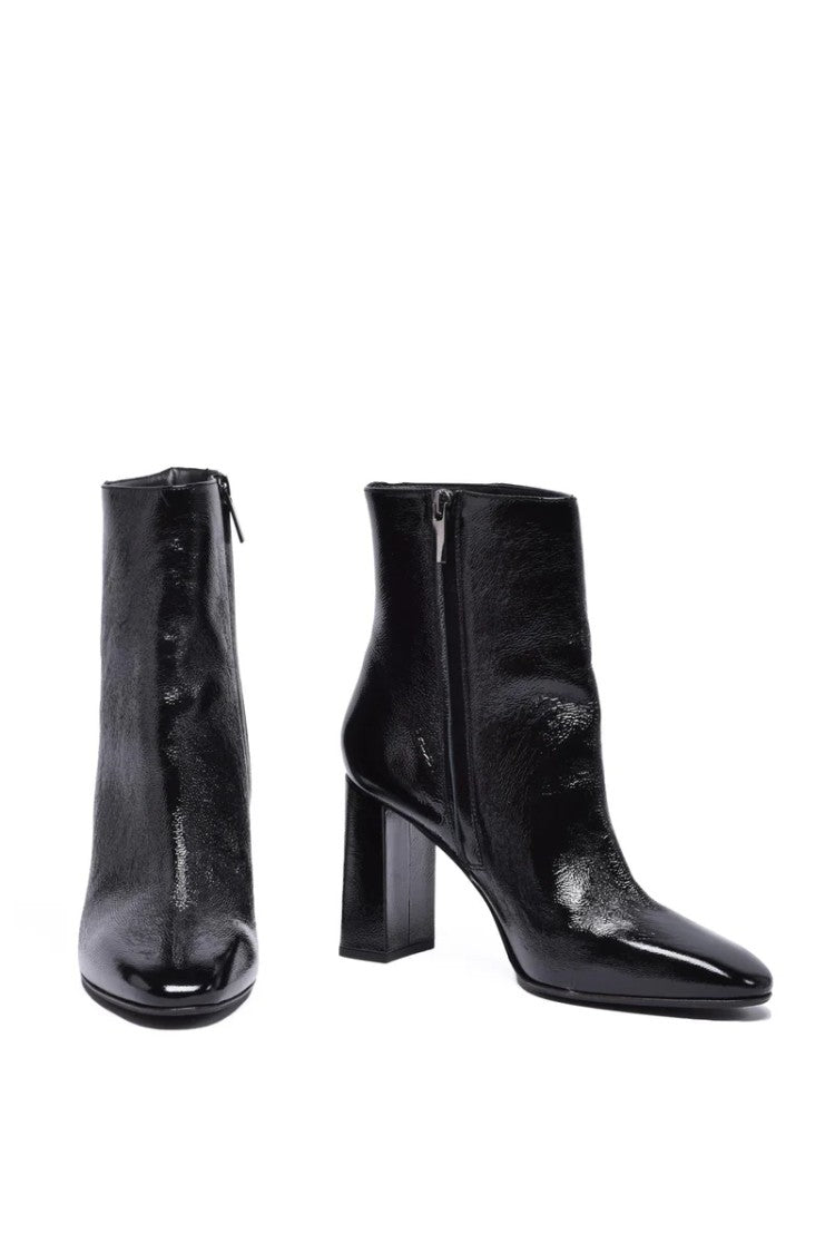Sergio Levantesi Patent Leather Ankle Boot - Black