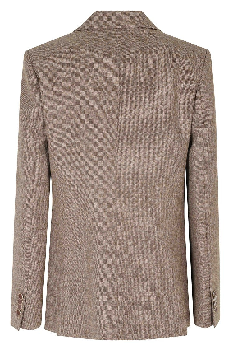 Cruna Brown Oversized Double-Breasted Wool Blazer