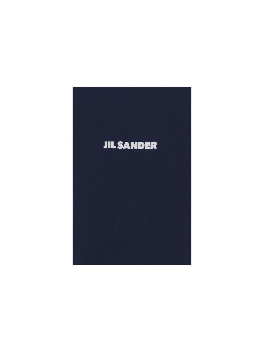 Jil Sander Navy Blue Logo Cotton T-Shirt