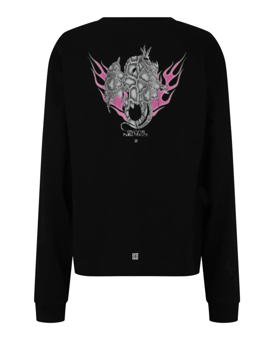 Givenchy Flame-Graphic Long Sleeve T-Shirt