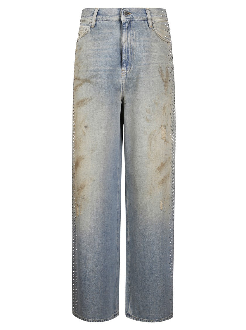 Golden Goose Denim Boyfriend Wash Studs On Side