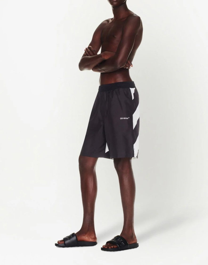 Off-White Diagonal Logo Surfer Swim Shorts
